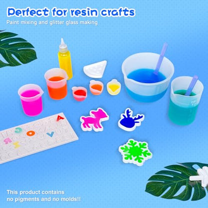 Silicone Resin Mixing Measuring Cups for Resin Supplies, 600ml/20oz Bowl, 250 & 100ml Thickened Reusable Silicone Cups for Epoxy Mixing, with Stir Sticks and Pipettes, Jewelry Making - size: 600+250+3*100ml (Transparent Marks)