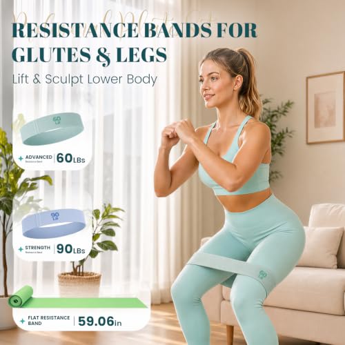 Pilates Kit for Women, At Home Equipment Set for Full Body Workout - color: Green
