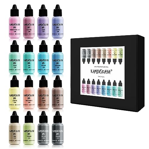 Kamenskaya Alcohol Pastel Ink Set with Blending Solution and Paper 11 x 16 in