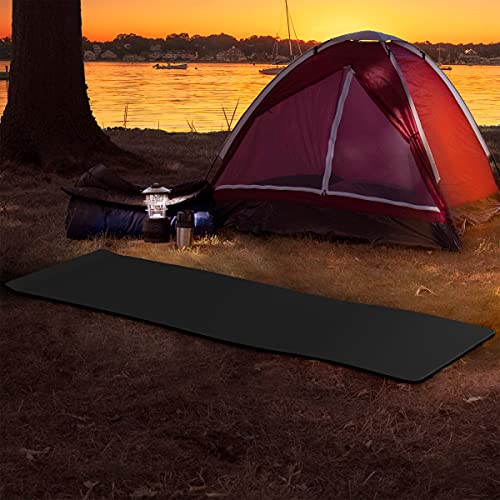 Foam Sleeping Pad - Lightweight Mat for Camping, Cots, Tents, Backpacking, and Yoga - Non-Slip and Waterproof with Handle by Wakeman - color: Black