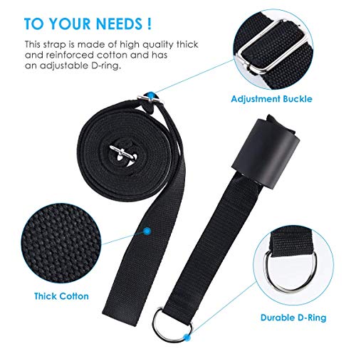 Adjustable Leg Stretcher Lengthen Ballet Stretch Band - Easy Install on Door Flexibility Stretching Leg Strap Great Cheer Dance Gymnastics Trainer Stretching Equipment Taekwondo Training - color: black