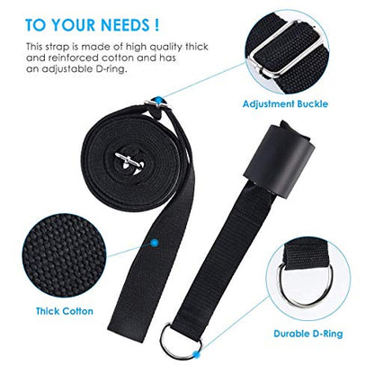 Adjustable Leg Stretcher Lengthen Ballet Stretch Band - Easy Install on Door Flexibility Stretching Leg Strap Great Cheer Dance Gymnastics Trainer Stretching Equipment Taekwondo Training - color: black