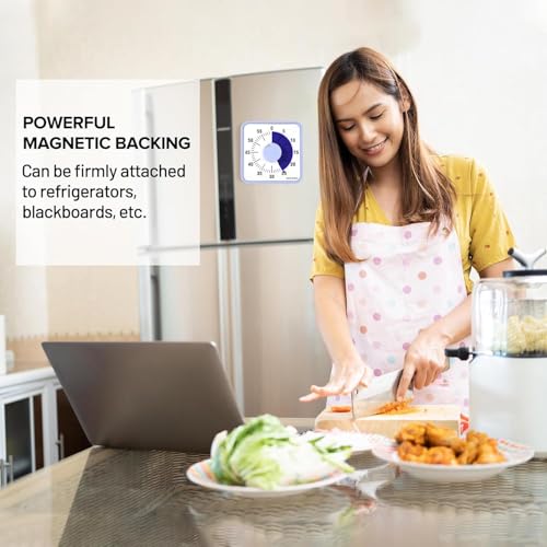 Secura 7.5 Inch Visual Timer, 60 Minute Oversize Visual Countdown Timer for Kids and Adults, Durable Mechanical Time Management Tool (Violet) - color: Purple & Purple