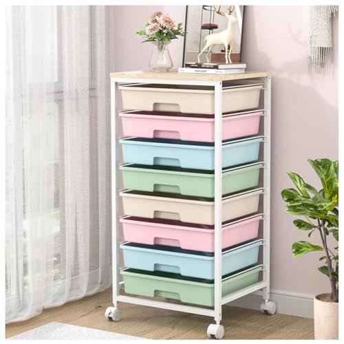 SYKIARIOL Rolling Cart with Drawers, 8 Drawers Utility Cart, Rainbow - color: Rainbow