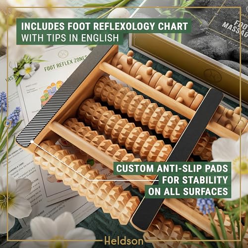 HELDSON Wooden Foot Massager Roller – Foot Roller for Plantar Fasciitis