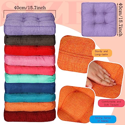 Thyle 10 Pcs Meditation Floor Pillows Cushions Bulk | Classroom Flexible Seating, 15.7 Inch Outdoor Chair Cushions for Adults Kids, for School Living Room Tatami Yoga