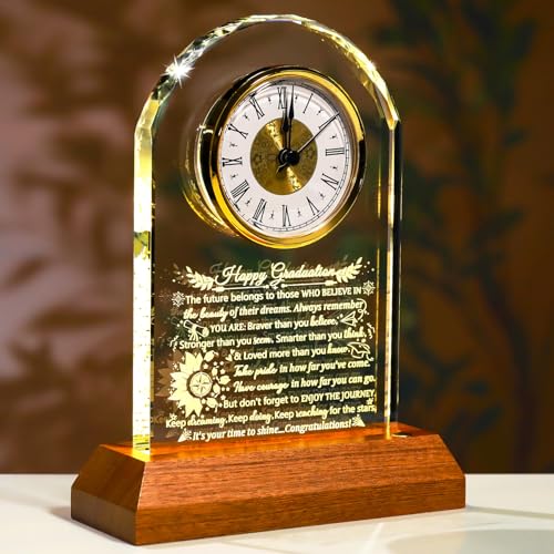 Ornalrist Inspirational Graduation Clock Gift for Her Him Class of 2026 - color: Happy Graduation