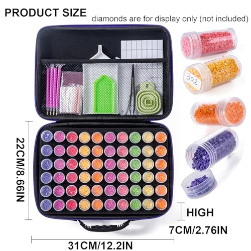 ZYNYXY 60 Slots Diamond Art Storage Container with Diamond Art Accessories and Tools, Portable Bead Storage Boxes for Diamond Painting Kits - size: Medium