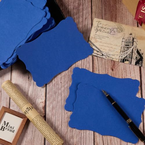 50 Pack Blank Kraft Greeting Cards, Blue, 5x7IN | Thick Cardstock Paper, For DIY Gift Cards, Menus, Baby Shower Invitations, - color: Blue, size: 5x7IN
