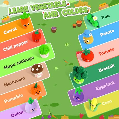 Aestd-ST Air Dry Clay Kit - Vegetable Theme, Modeling Clay for Kids | DIY Magic Clay with Tools and Tutorials, 12 Boxes Molding Clay, Ultra Light, Soft & Non-Sticky, Arts and Crafts Gift for Kids - color: Vegetable Theme