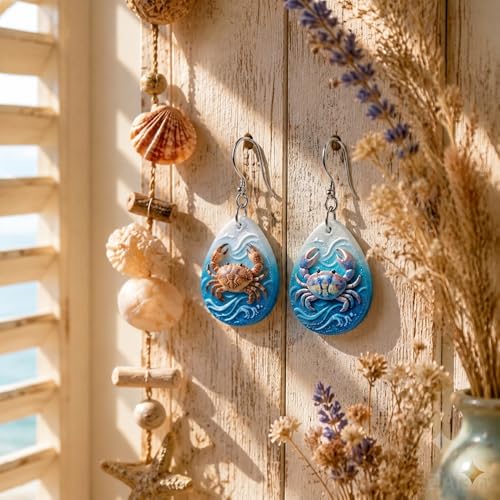 Summer Ocean Polymer Clay Texture Roller Underwater Oceanic Marine Life Jellyfish Coral Starfish Shell Texture Roller for Clay Geometric Polymer Clay Cutters Set Earring Jewelry Making Crafts Tools