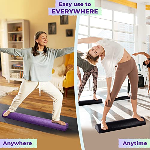 Yes4All High-Density EPP Half Round Back Roller Foam, Exercise Foam Roller for Yoga, Pilates & Stretching - 12, 18, 24, 36 inch - color: Purple, style: 12 inch
