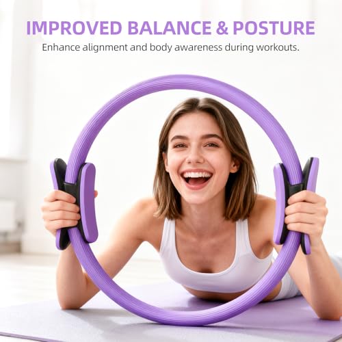 Pilates Ring Kit for Women, Pilates Equipment Accessories, Home Workout Set with Magic Circle, Mini Exercise Ball, Ankle Resistance Bands & Yoga Socks, for Fitness, Toning & Better Me Gifts - size: 11 Count(Pack of 1)
