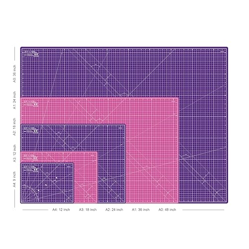 Elan Cutting Mat A2 Pink & Purple, Self Healing Cutting Mat 18x24 Inch, 5-Ply Craft Board Pink, Hobby Board for Crafts 18x24 Inch - style: 24 x 18"