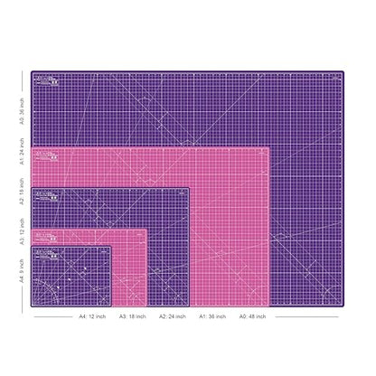 Elan Cutting Mat A2 Pink & Purple, Self Healing Cutting Mat 18x24 Inch, 5-Ply Craft Board Pink, Hobby Board for Crafts 18x24 Inch - style: 24 x 18"