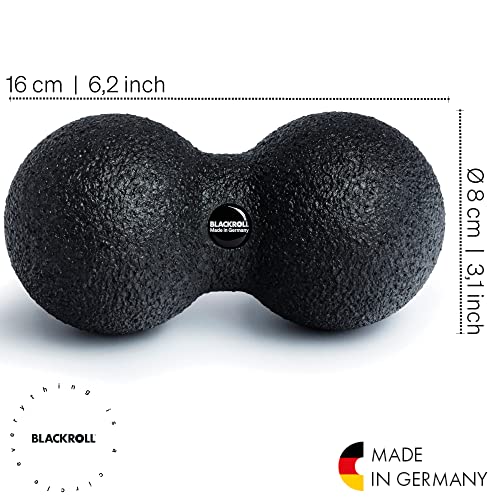 BLACKROLL - DUOBALL 08 Massage Ball, Double Lacrosse Ball Massager for Deep Tissue Massage, Trigger Point Massage Tool for Back, Spine and Shoulder, Muscle Recovery and Relief, Black - size: 3.2"
