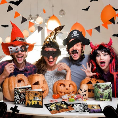 Saillong 12 Pack Halloween Diamond Painting Greeting Card Kits DIY Diamond Art Cards with Envelopes Bat Black Cat Pumpkin 5D Rhinestones Painting for Adults DIY Craft Family Friend Halloween Gifts - color: Halloween