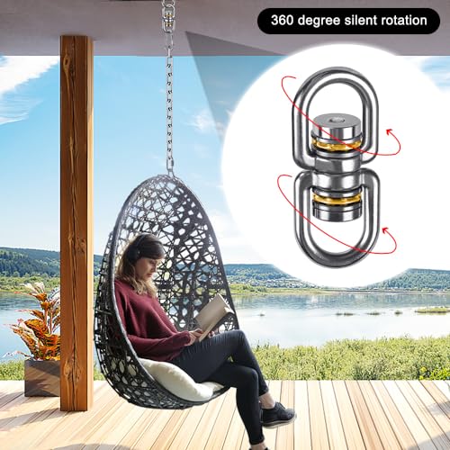 SELEWARE Heavy Duty Bearing Swing Swivel, 360° Rotation Hanging Accessory - color: Swivel Only, 2 Pack