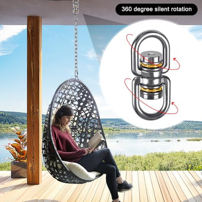 SELEWARE Heavy Duty Bearing Swing Swivel, 360° Rotation Hanging Accessory - color: Swivel Only, 2 Pack