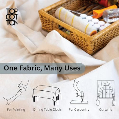 4x5ft Recycled Cotton All Purpose Canvas Tarp Cover Painter Drop Cloth-1Pk | Top Cotton Reusable Paint Drop Cloth,Canvas Tarp Cover for Painter, Furniture, Floor Protection, Painters Dropcloth - size: Pack of 1 - 4' x 5' (Standard)