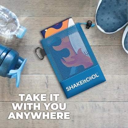 SHAKEitCOOL Original Cooling Towel – Soft, Lightweight, Heat Relief – Perfect for Biking, Running, Yoga, Gym, Gardening – Grand Slam - color: Grand Slam