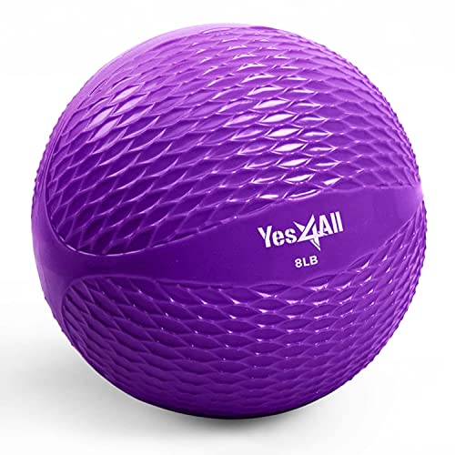 Yes4All Weighted Toning Balls for Exercise, Soft Medicine Balls for Exercise, Pilates, Yoga, Balance, Flexibility, 2-10lbs - color: Purple, style: B. Diamond Grip - Knurl
