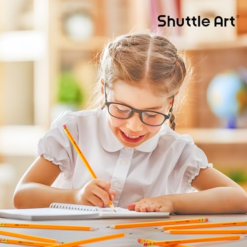 Shuttle Art Wood-Cased #2 HB Pencils, 1000 Pack Sharpened Yellow Pencils with Erasers, Bulk Pack Graphite Pencils for School and Teacher Supplies, Writing, Drawing and Sketching