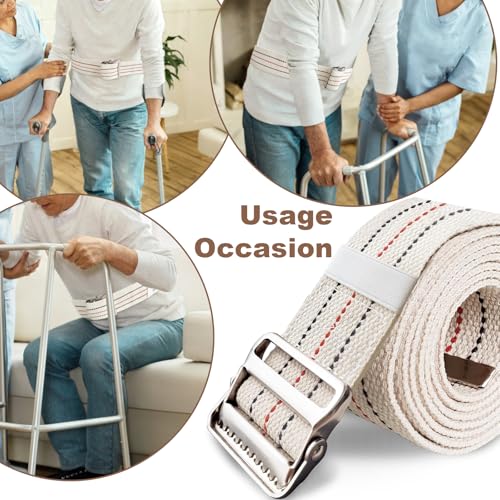 Gait Belt for Seniors 60inch - Walking Transfer Belts Gate Belts Medical for Elderly, Physical Therapy Strap Caregiver Supplies for Caregiver, Nurse, Therapist with Metal Buckle