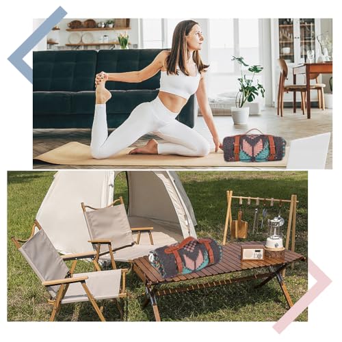 Portable PU Leather Handle Belt Rug Carrier Leather Picnic Blanket Carry Strap Brown Outdoor Motorcycle Bedroll Adjustable Yoga Mat Strap Holder for Carpet Home Camping Travel Beaches - style: style 2