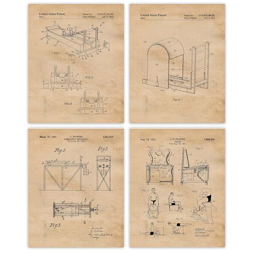 STARS BY NATURE Classic Pilates Machines Patent Prints - color: Beige