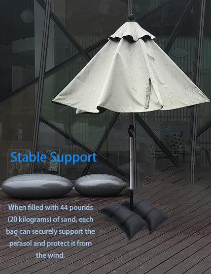 Sand Bags for Weight Umbrella Base, 2 Pack Fillable SandBags，2 x 44 LBS Fillable SandBags for Umbrella Base,Outdoor Garden Backyard Furniture(Without Sand)