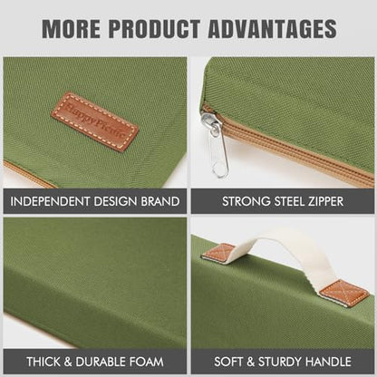 HappyPicnic Extra Thick Kneeling Pad, 1 Pack, Green, 17.5 x 11 x 2in | Soft High-density Foam knee Support, with Handle, Easy to Clean, for Gardening, Yoga, Prayer, Housework, Exercise - color: Green