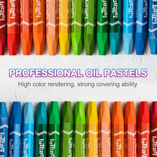 PATIKIL White Oil Pastels, 48Pcs Soft Oil Crayons Pastels Stick Vibrant and Creamy Art Supplies Bulk for Artists Beginners Art Painting Drawing Blending Graffiti Gallery - color: White