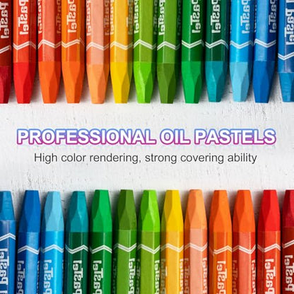 PATIKIL White Oil Pastels, 48Pcs Soft Oil Crayons Pastels Stick Vibrant and Creamy Art Supplies Bulk for Artists Beginners Art Painting Drawing Blending Graffiti Gallery - color: White