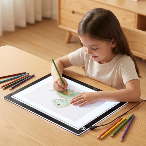 A4 Tracing Light Box, LED Board Adjustable Brightness Light Pad | Micro-USB powered, Light Table for Artists, Tattoo Drawing, Animation, Sketching, Stenciling & Diamond Art Painting