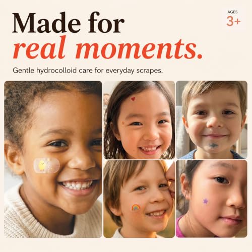 MoistureBand, Fast Healing Hydrocolloid Bandages for Kids, Waterproof & Gentle on Skin (Adventure Collection, 35 Count)