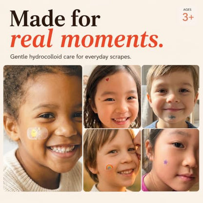 MoistureBand, Fast Healing Hydrocolloid Bandages for Kids, Waterproof & Gentle on Skin (Adventure Collection, 35 Count)