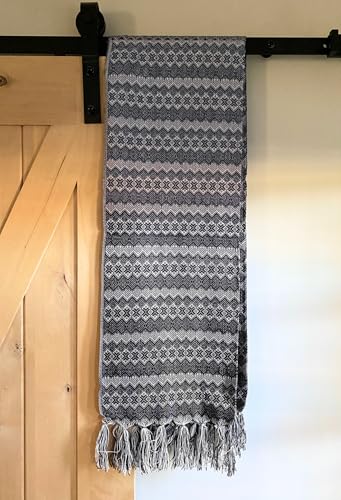 Del Mex Mexican Rebozo Shawl Blanket Doula - color: Black/White, size: Regular (6 ft x 2.5 ft)