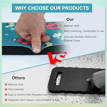 MELOTOUGH Garden Kneeling Pad, 1" Thick Soft NBR Foam Kneeling Pads for Gardening, Cleaning, Work - Lightweight & Comfortable, 15.75"x7.2" (Ladybug) - color: Ladybug