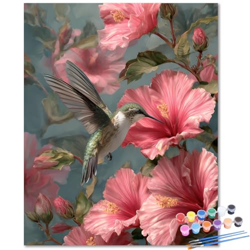 Hummingbird Paint by Number Kits for Adults, Paint by Numbers kit 16x20 in | Painting by Numbers for Adults, Acrylic Oil Painting, DIY Crafts for Adults, Ideal Gifts for Home Wall Decor, Frameless - color: Hummingbird 1
