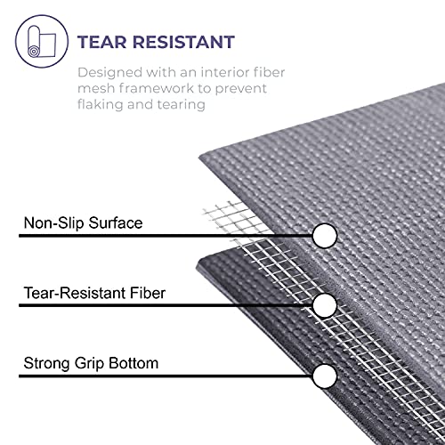 Voyage 5mm Thick Yoga Mat Roll, 50ft x 24in - color: Cool Gray