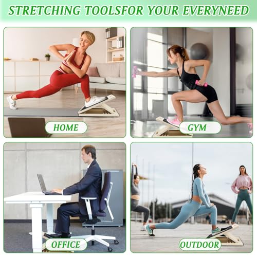 Slant Board for Calf Stretching, Adjustable Portable Wooden Calf Stretcher Incline Board, Balance Beam