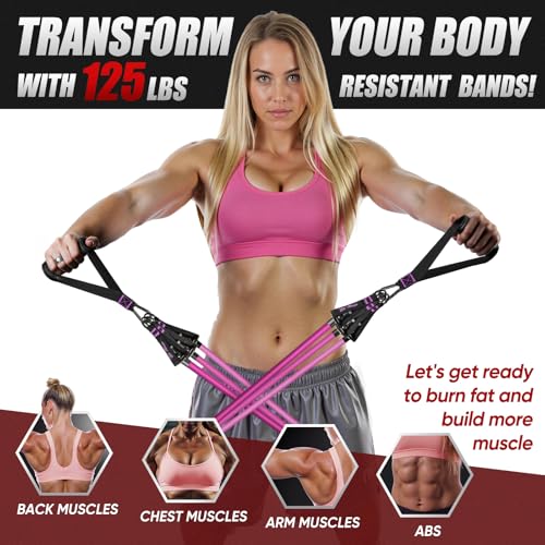 HPYGN Resistance Bands, Exercise Bands for Working Out, Workout Bands Men, Fitness Band with Handle, Door Anchor, Home Gym Equipment for Musle Training, Physical Therapy, Strength Training, Shape Body