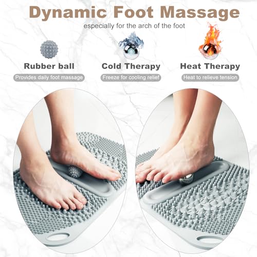 FREATECH Foot Massage Acupressure Mat with Massage Balls for Foot Pain & Plantar Fasciitis Relief, Zoned Reflexology Pressure Point Mat for Sitting & Standing, Safe Food-Grade Silicone, 22'' x 13''