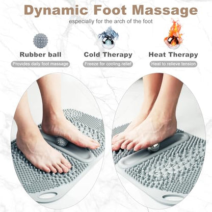 FREATECH Foot Massage Acupressure Mat with Massage Balls for Foot Pain & Plantar Fasciitis Relief, Zoned Reflexology Pressure Point Mat for Sitting & Standing, Safe Food-Grade Silicone, 22'' x 13''