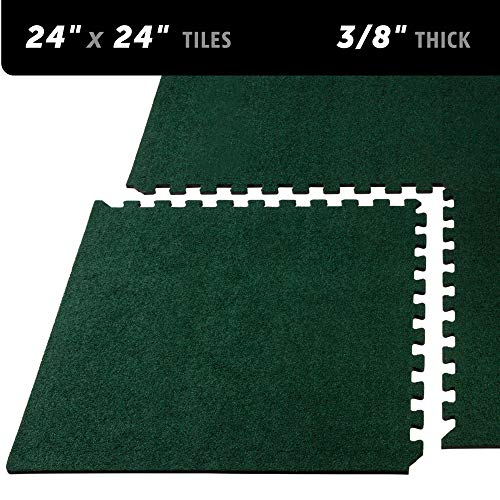 We Sell Mats 3/8 Inch Thick Interlocking Foam Carpet Tiles Durable Carpet Squares Anti Fatigue Support for Home Office or Classroom Use - color: Hunter Green, style: 100 Square Feet (25 Tiles)