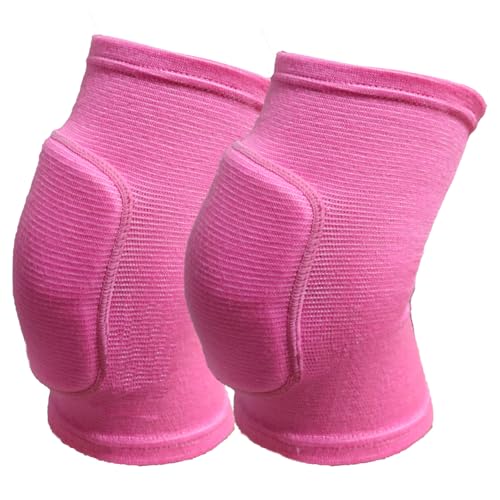 Anti slip sponge, soft and breathable men's, women's, girls', and children's pink knee pads suitable for sports scenes such as volleyball, football, dance, yoga, wrestling, running, cycling, etc (Pink, Large) - color: Pink, size: Large