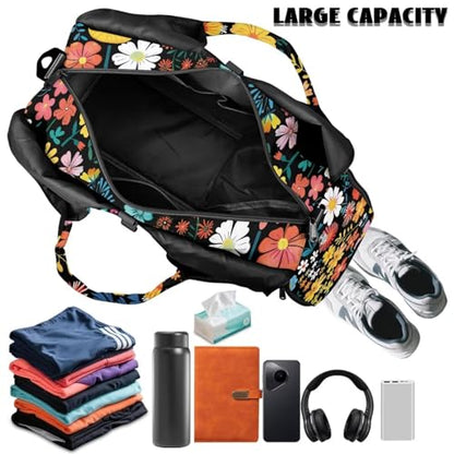 Yoga Mat Bag for Men Women Canvas Yoga Mat Carrier Take In Out Mat Easily for Beach Swim Bags Pool Sports Gym - color: Small Flower