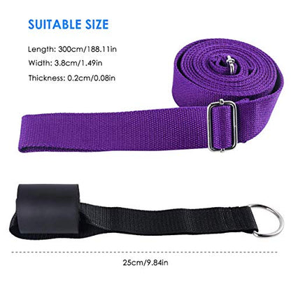 Adjustable Leg Stretcher Lengthen Ballet Stretch Band - Easy Install on Door Flexibility Stretching Leg Strap Great Cheer Dance Gymnastics Trainer Stretching Equipment Taekwondo Training - color: purple