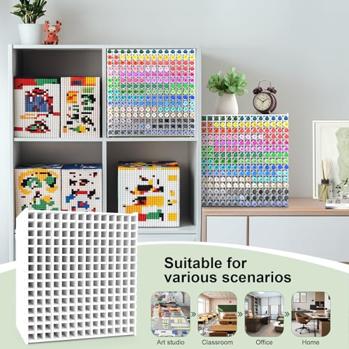 Marker Organizer, 210-Slot Marker Holder with Adjustable Dividers | Holds 210 Markers • Adjustable Dividers • Space-Saving Design • Easy Assembly • Fits Most Marker Brands - size: 210 Holes